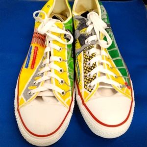 Handpainted Converse All Star Sneakers Shoes Men's 10 Women's 12 OOAK